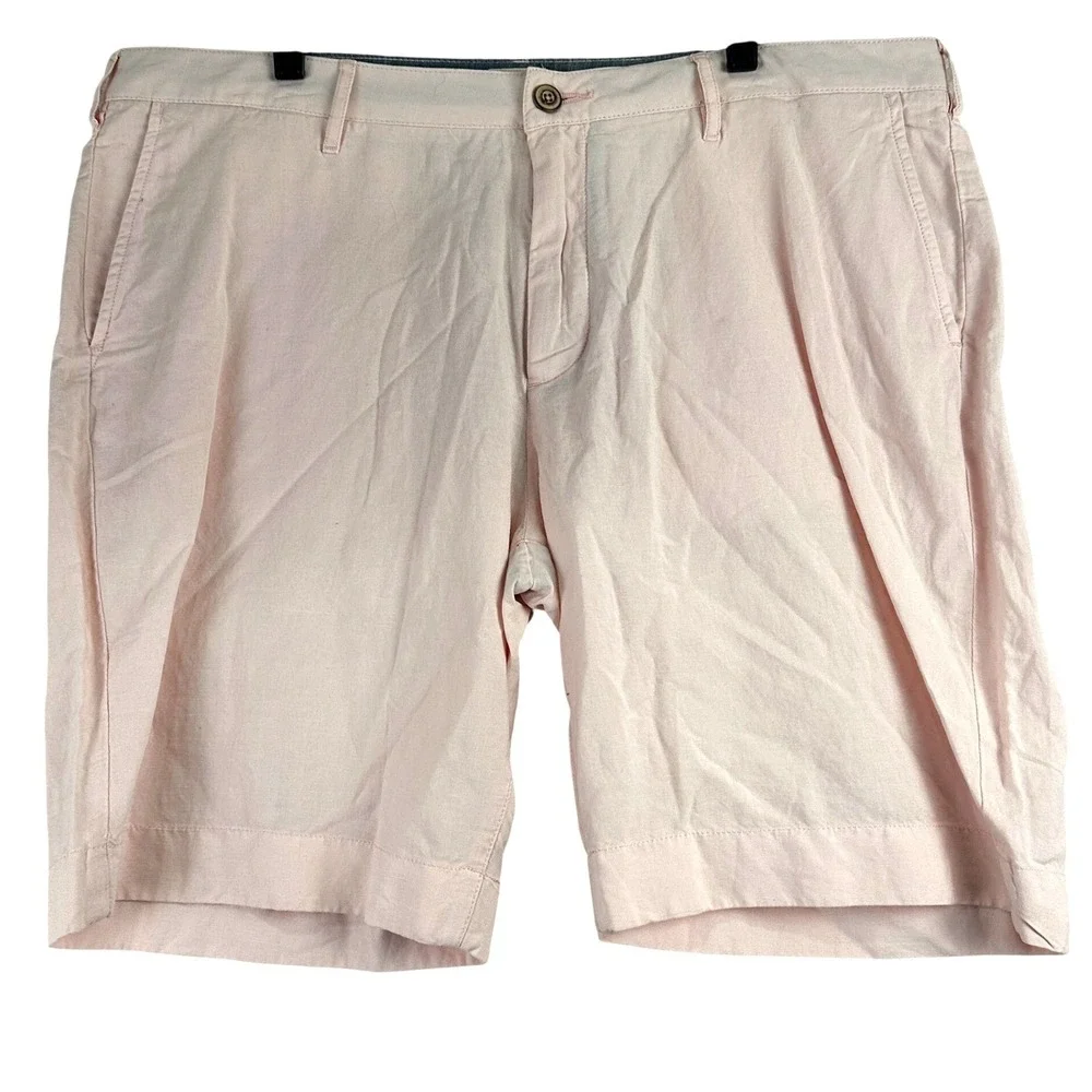 Faherty Linen Cotton Blend Shorts‎ Mens 38 Pink Coastal Summer MBU2263-SPK